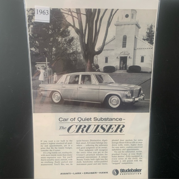 Vintage 1963 Studebaker Car of Quiet Substance The Cruiser Ad Advertisement - Picture 1 of 2